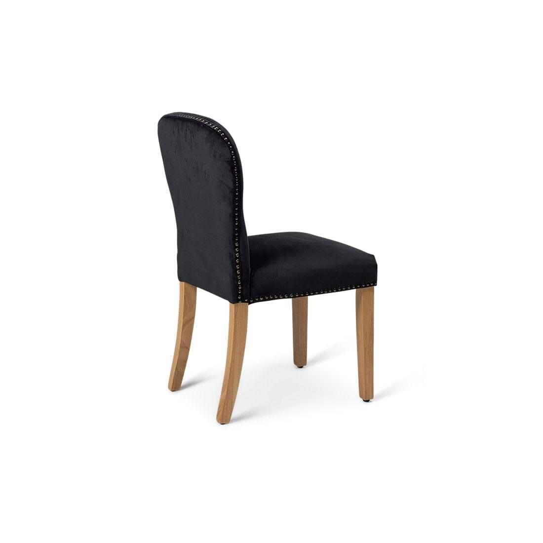 OUTLET - Edward Black Dining Chairs - Set of 2 - Light Wood Legs