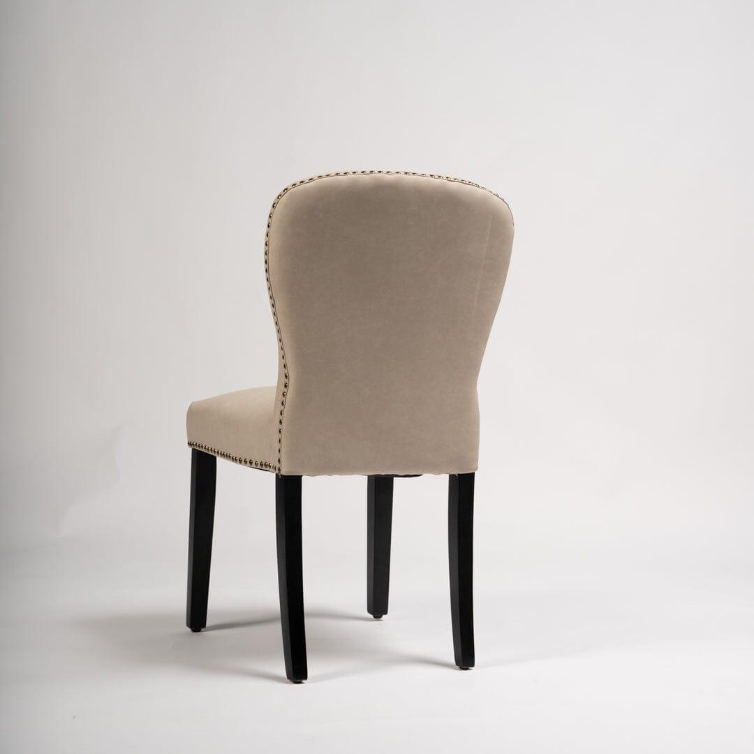 OUTLET - Edward Stone Faux Leather Dining Chairs - Set of 2 - Black Oak Legs