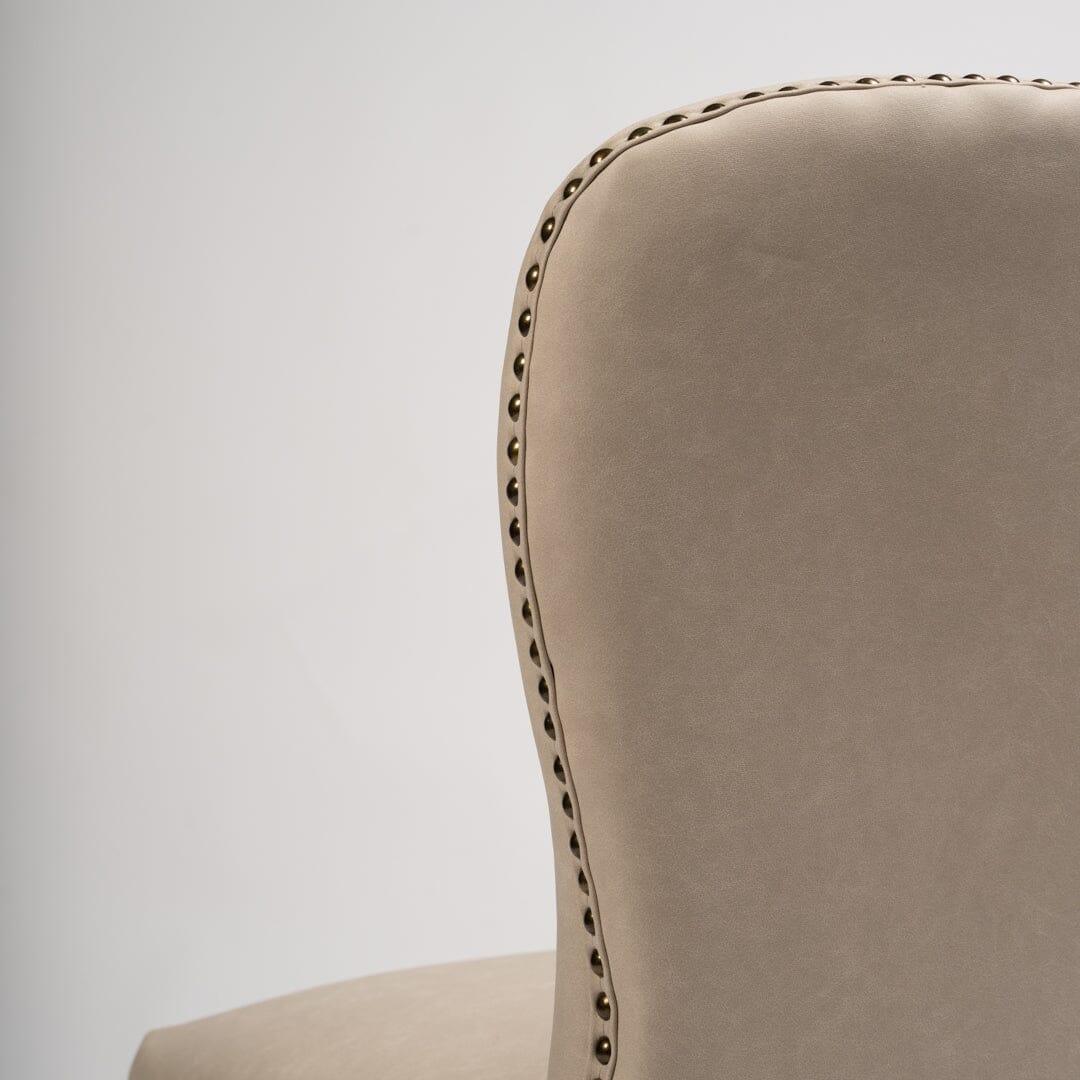 OUTLET - Edward Stone Faux Leather Dining Chairs - Set of 2 - Black Oak Legs