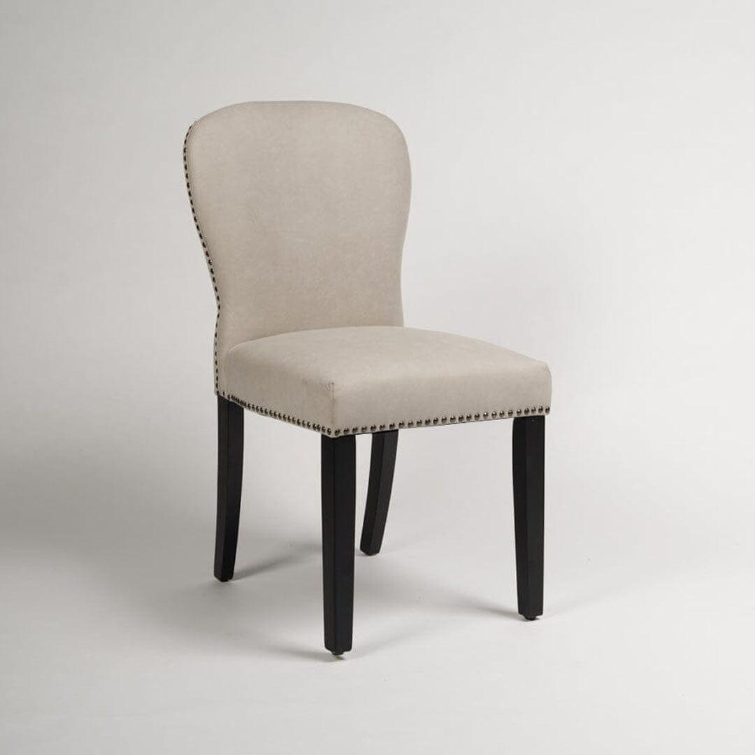 OUTLET - Edward Stone Faux Leather Dining Chairs - Set of 2 - Black Oak Legs