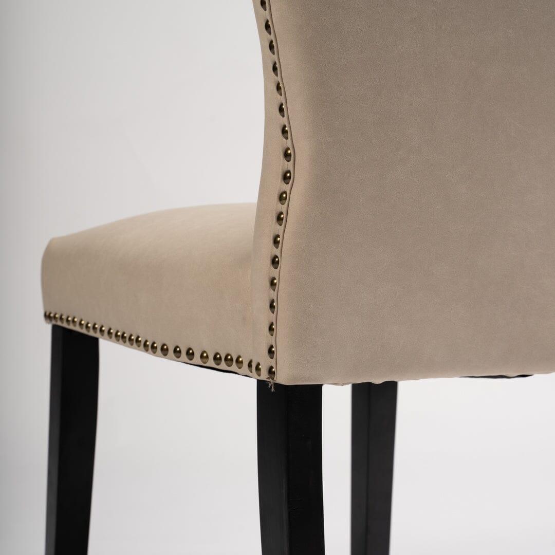 OUTLET - Edward Stone Faux Leather Dining Chairs - Set of 2 - Black Oak Legs