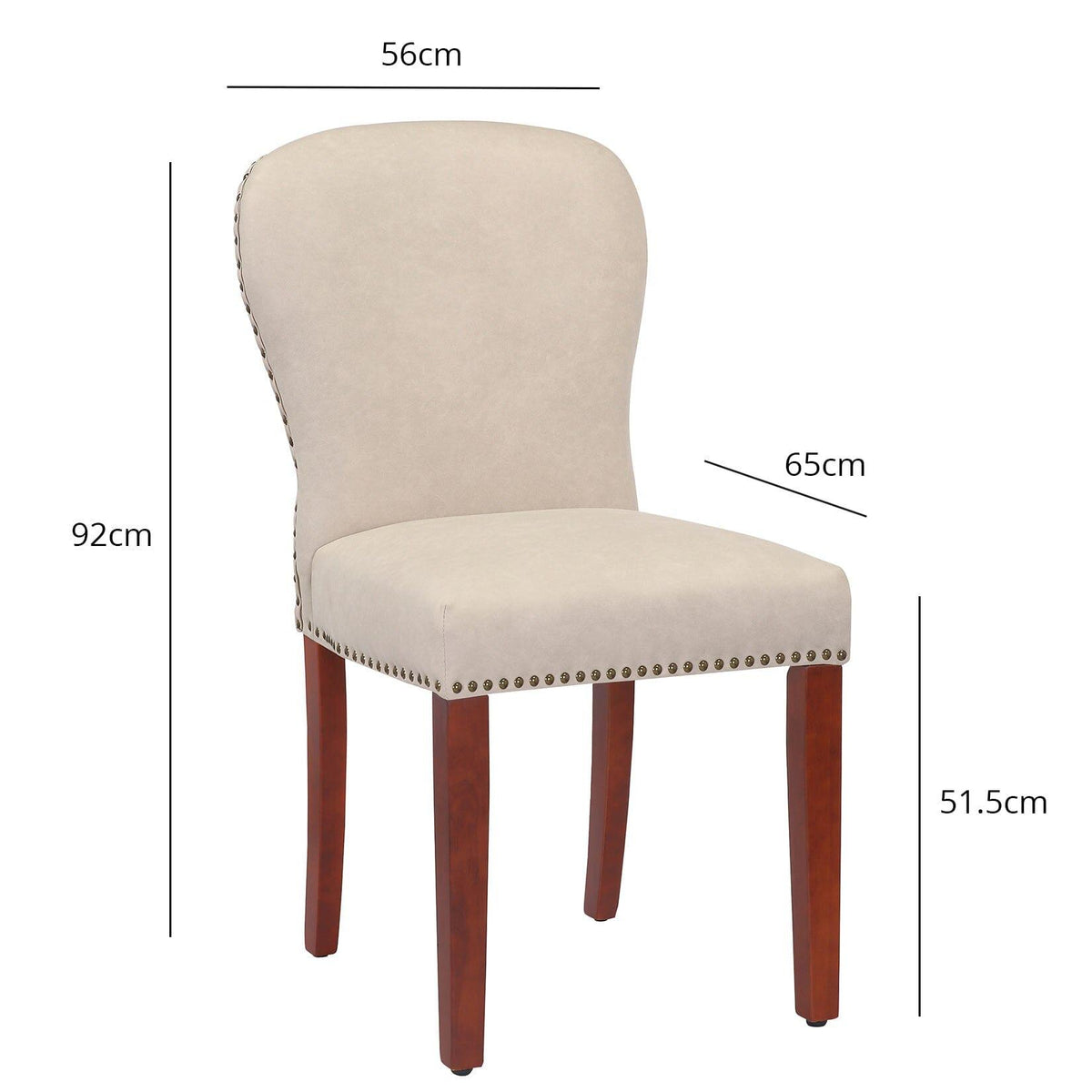 OUTLET - Edward Stone Faux Leather Dining Chairs - Set of 2 - Dark Oak Legs