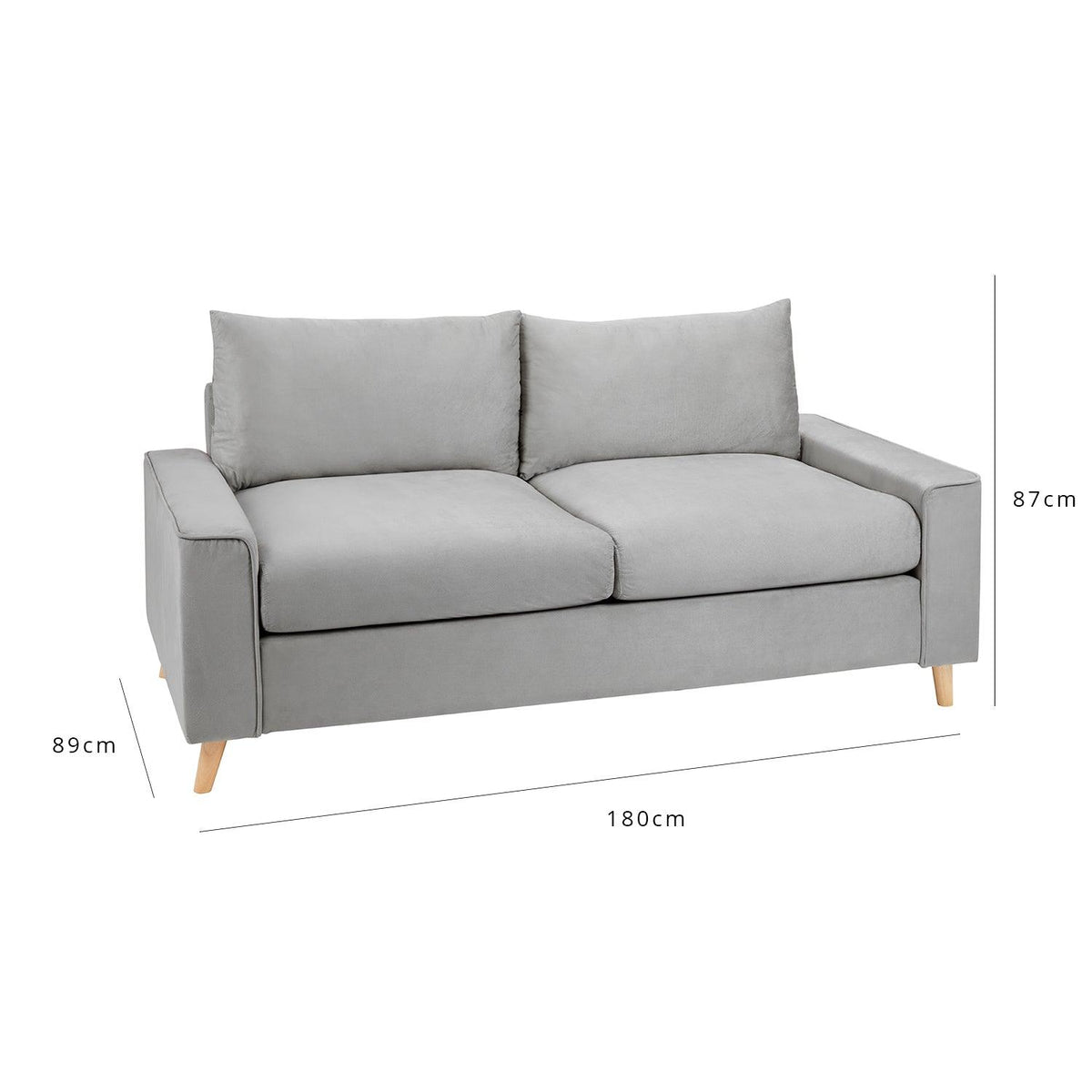 Outlet - Elodie 2 seater sofa – grey velvet - modern