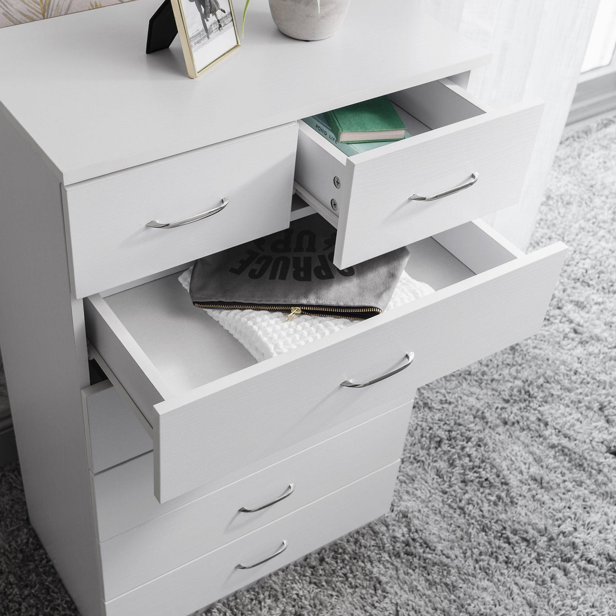 OUTLET - Essie 7 Drawer Tall Chest of Drawers - White