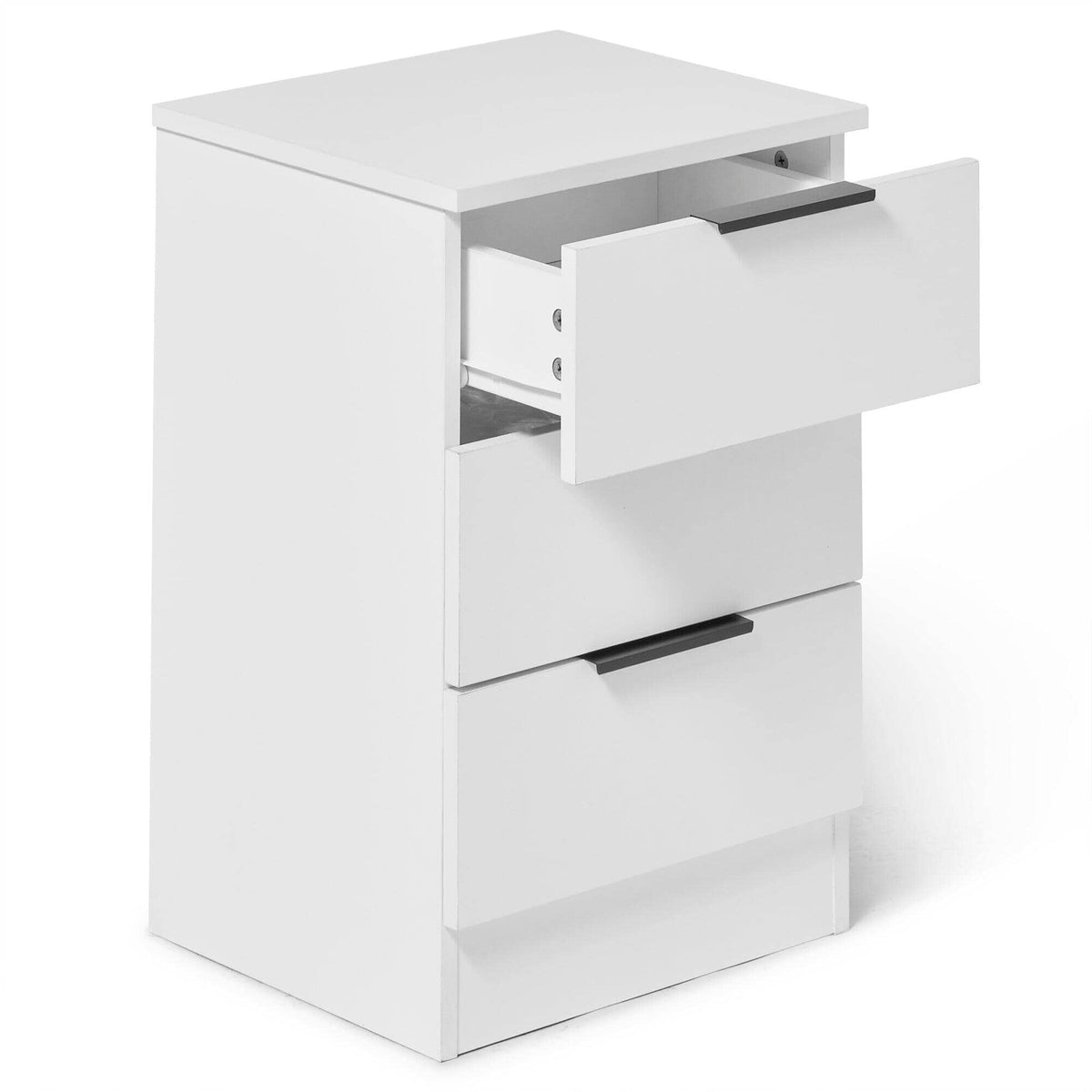 OUTLET - Essie 3 Drawer Bedside Table - White