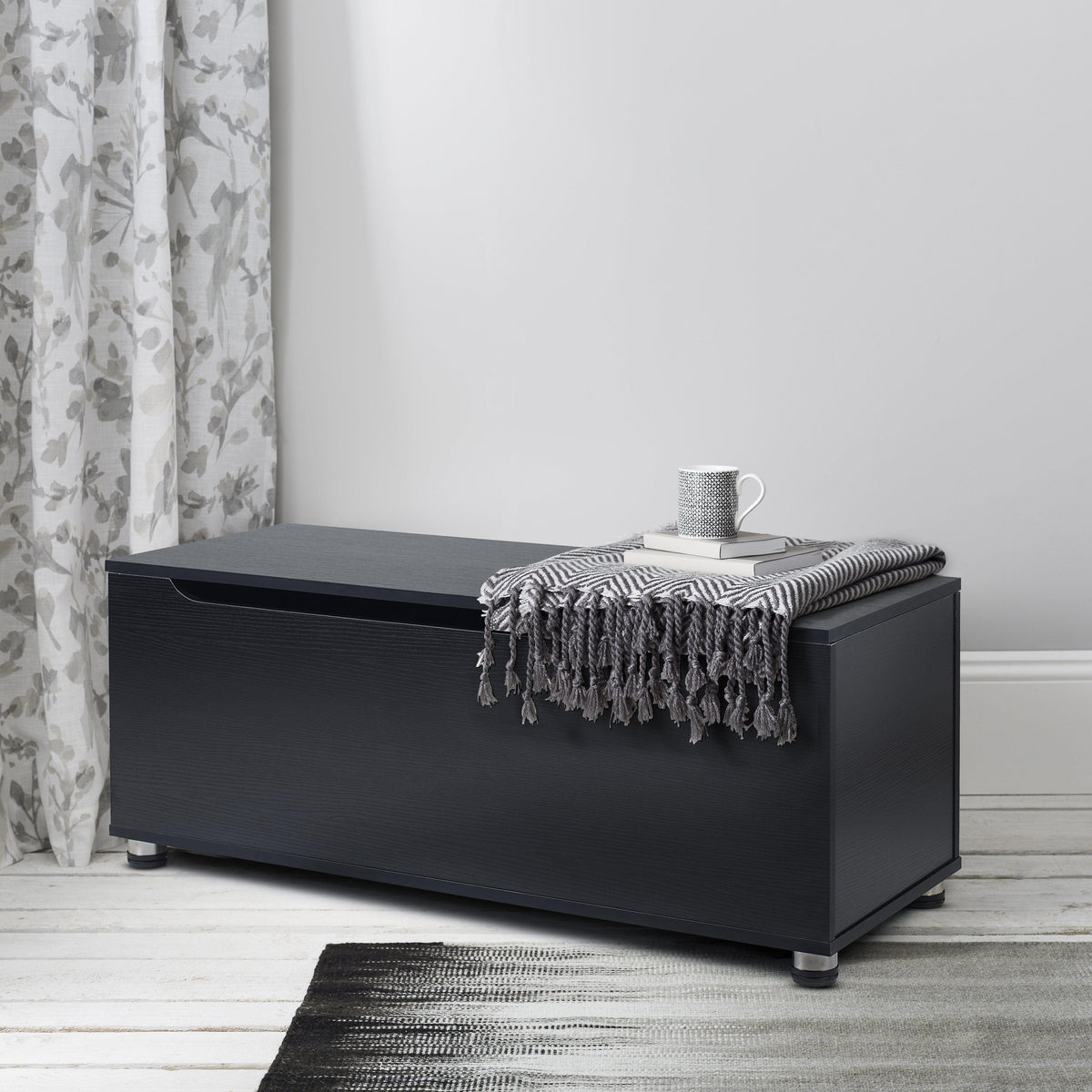 OUTLET - Essie Wooden Storage Chest - Blanket Box - Toy Chest - Black
