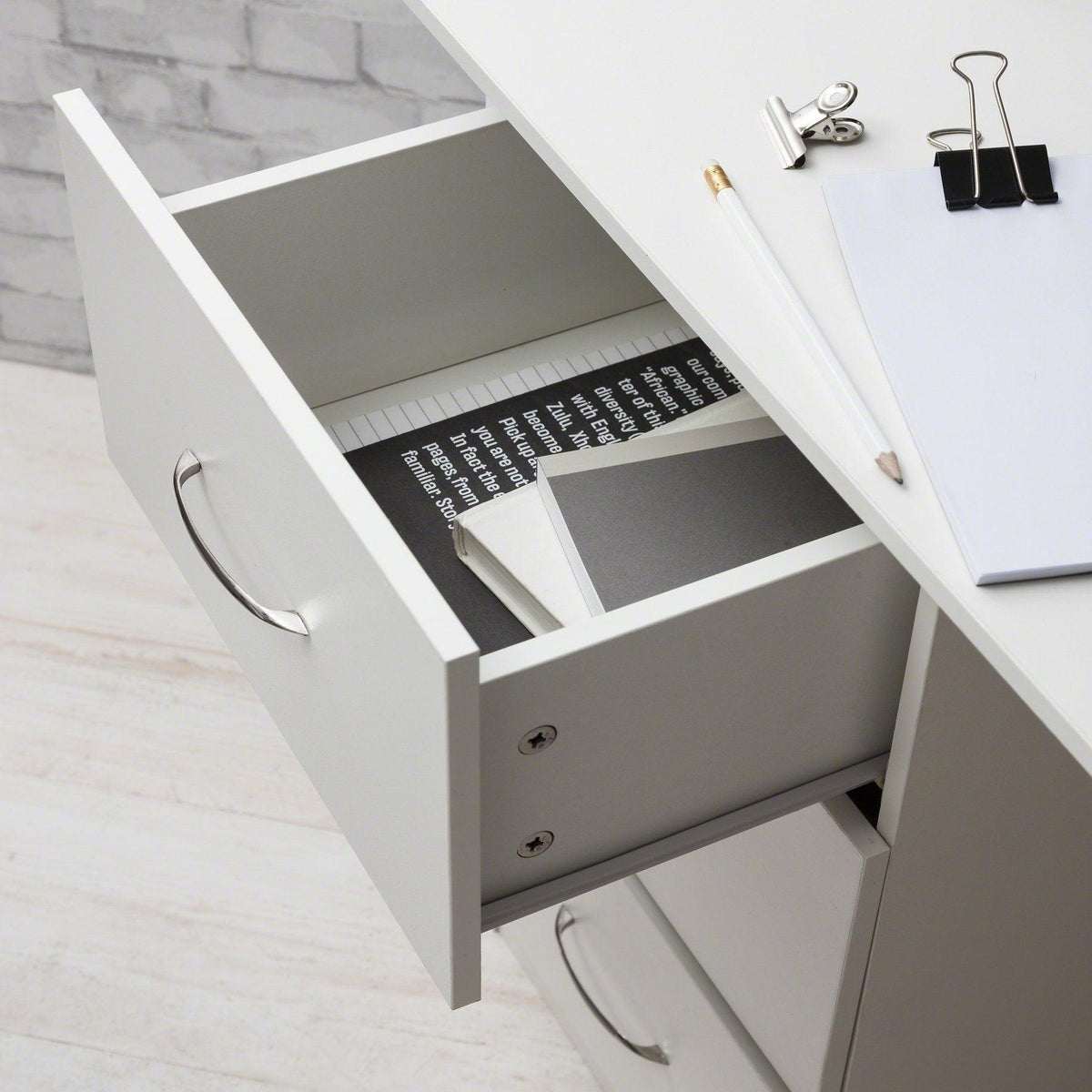 OUTLET - Essie White Desk with Drawers