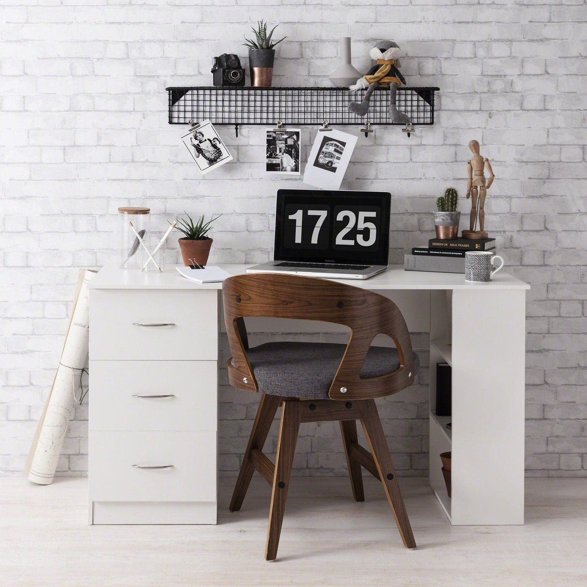 OUTLET - Essie White Desk with Drawers