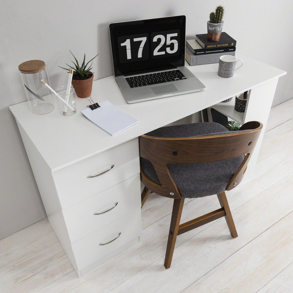 OUTLET - Essie White Desk with Drawers