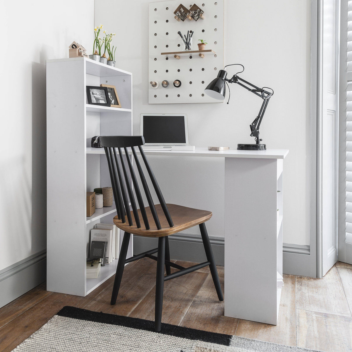 Outlet - Essie Desk with Shelves - White