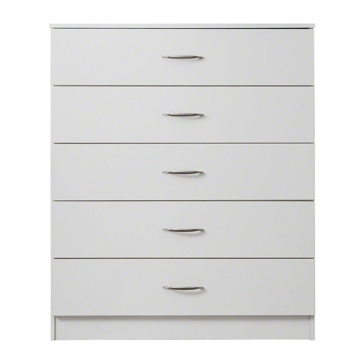 OUTLET - White tall chest of 5 drawers