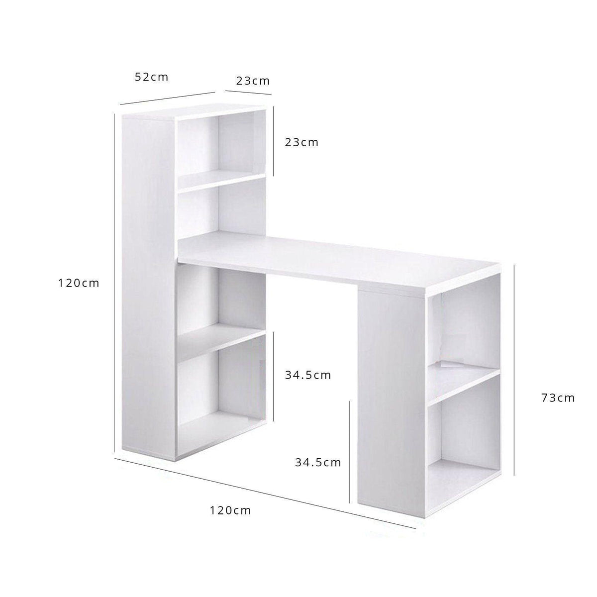OUTLET - Essie Desk with Shelves - White