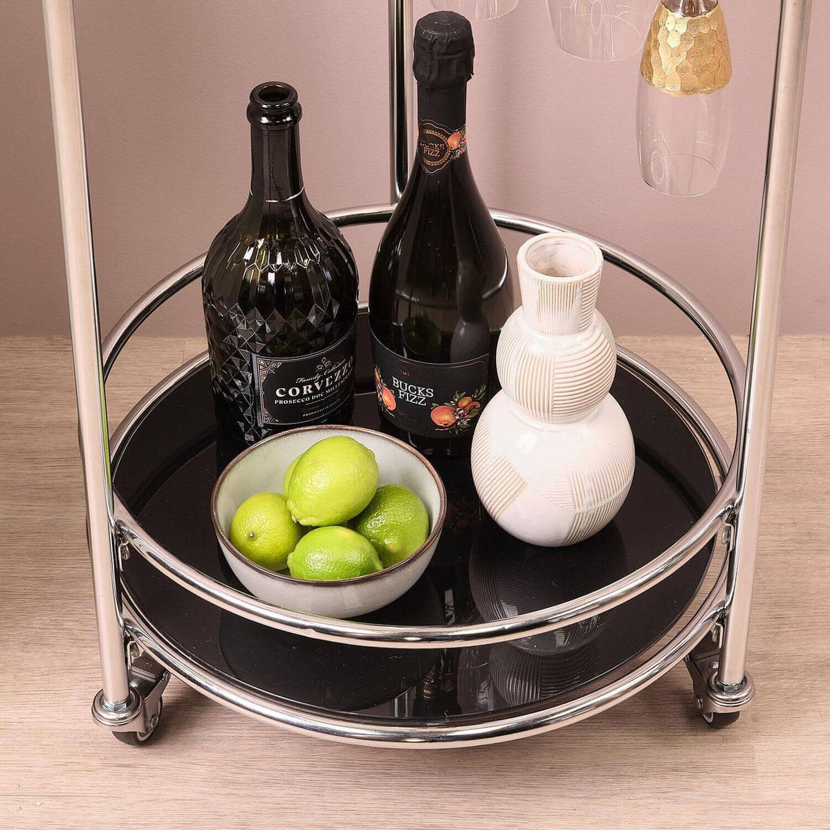 Outlet - Evelyn Drinks Trolley - Chrome