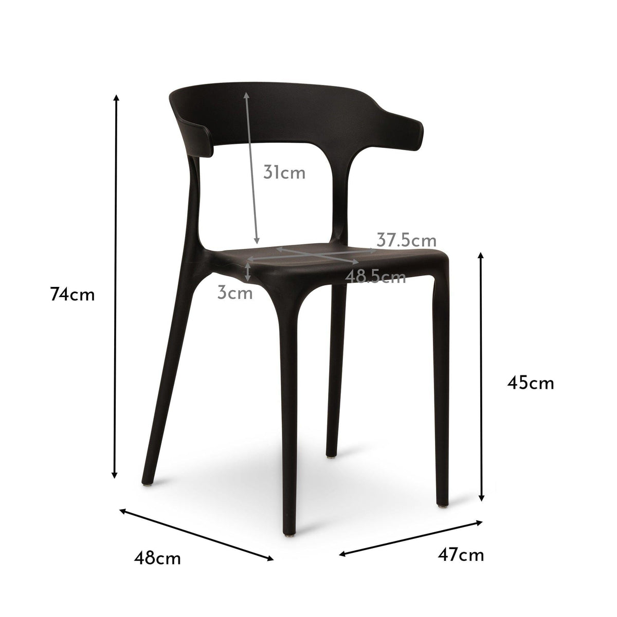 OUTLET - Finn Black Dining Chairs - Set of 4
