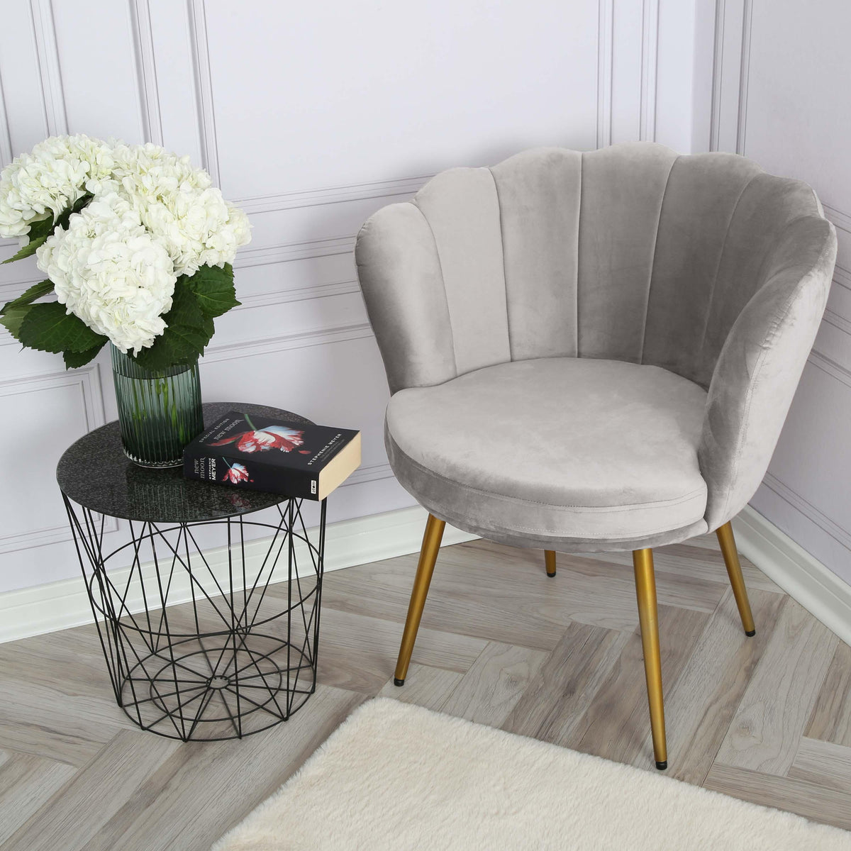 Outlet - Flora Accent Chair - Scalloped - Grey