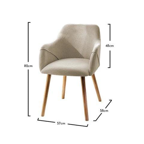 OUTLET - Freya Sand Armchairs - Set of 2 - Whitewash Oak Legs