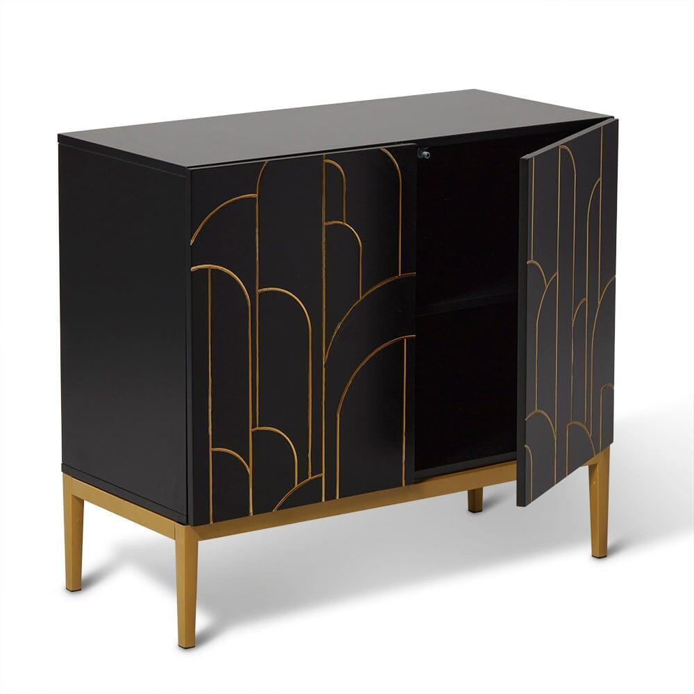 OUTLET - Gatsby 2 Door Small Sideboard - Noir Black