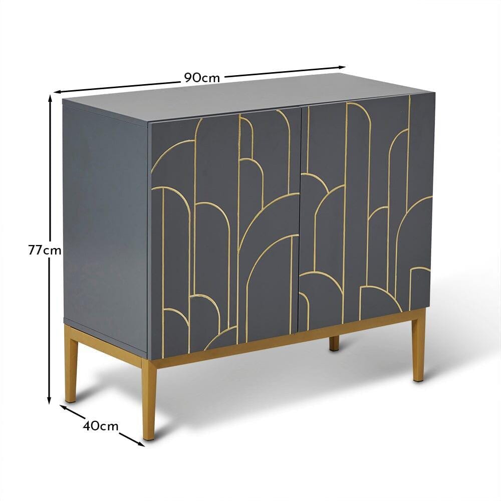 Gatsby 2 Door Small Sideboard - Smoke Grey