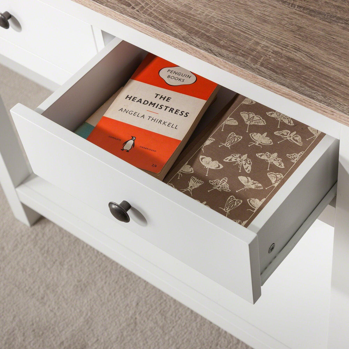 OUTLET - Gwen White 2 Drawer Console Table