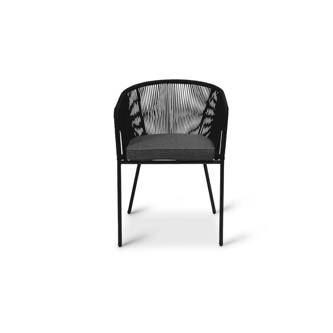 OUTLET - Hali Black Rope Chair with Cushions - Set of 2