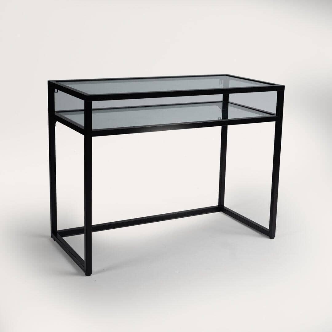 OUTLET - Harris Glass Console Table - Black Frame