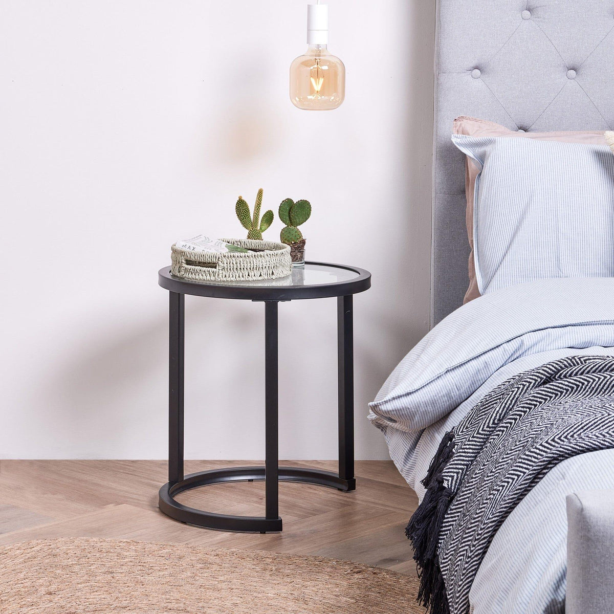 OUTLET - Harris Black Metal Round Side Table