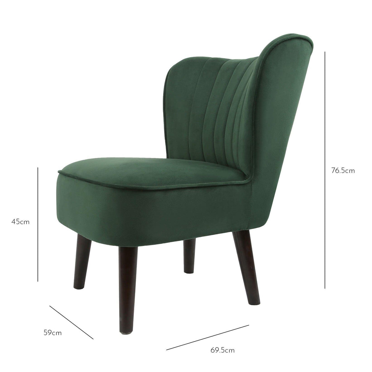 Outlet - Hattie Accent Chair - Green Velvet