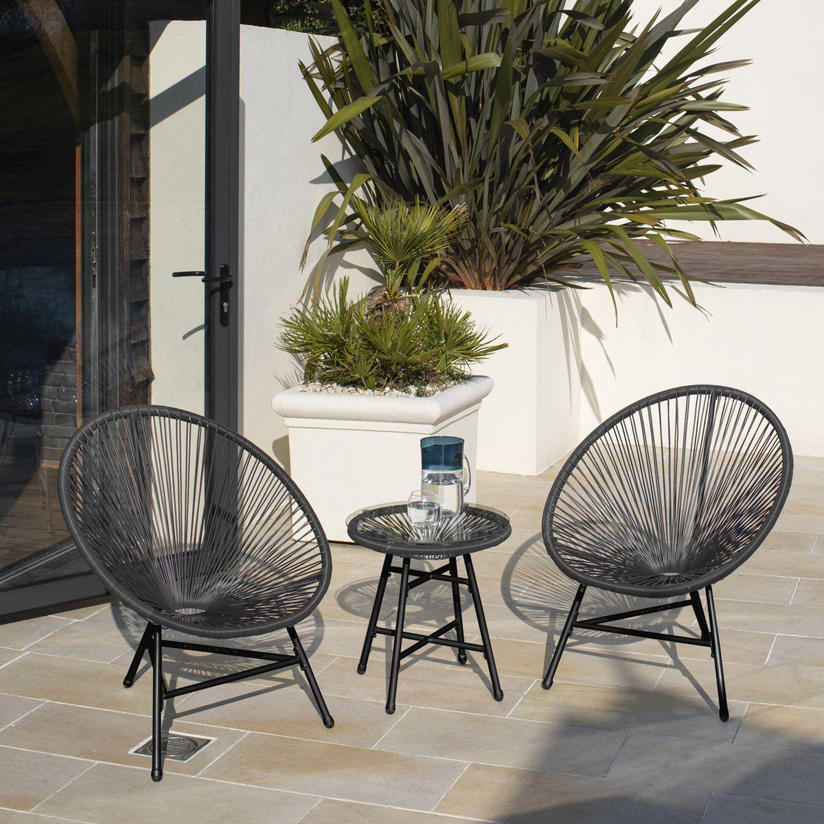 Outlet - Hebe String Bistro Set - Grey