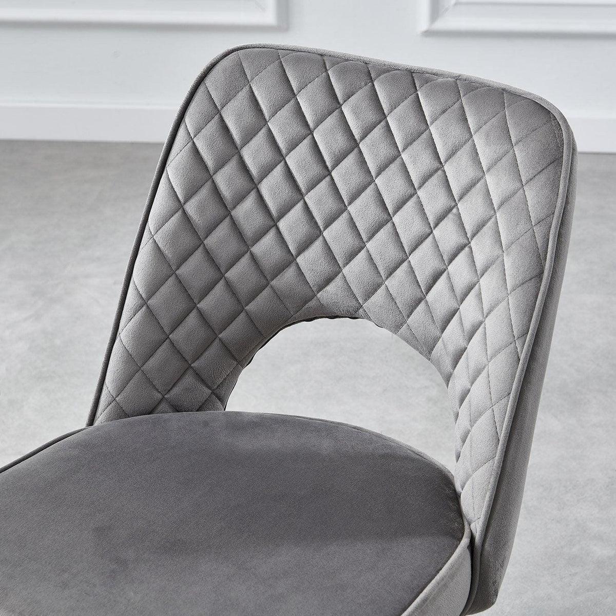 OUTLET - Hope Dark Grey Dining Chair - Set of 2 - Black Legs