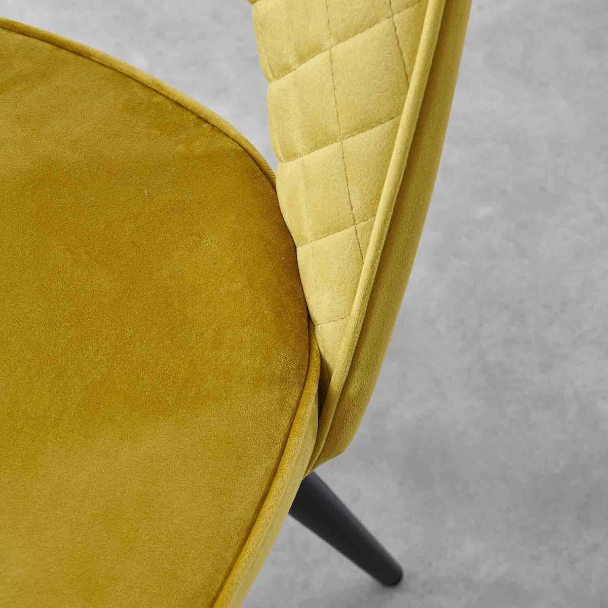 OUTLET - Hope Ochre Yellow Dining Chair - Set of 2 - Black Legs
