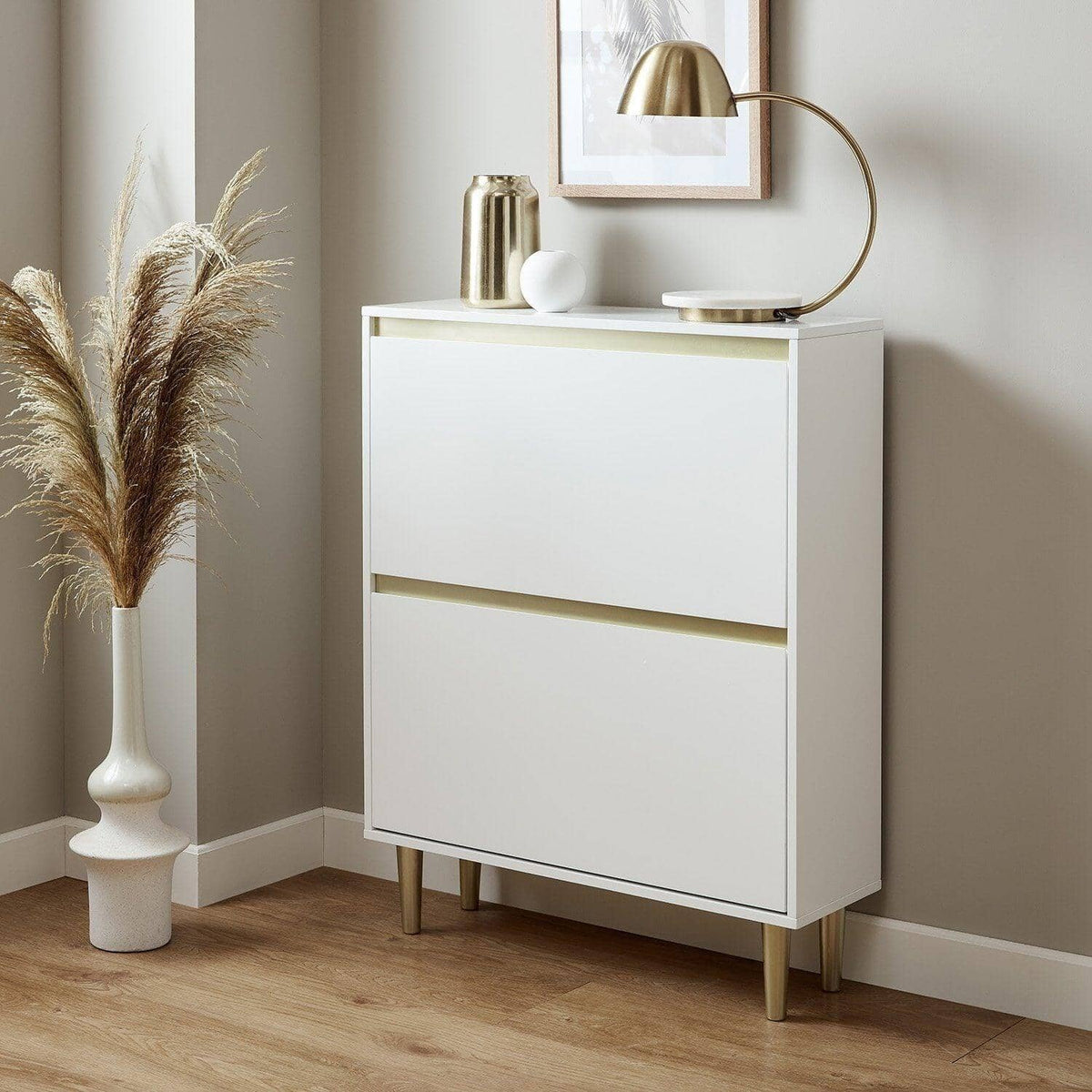 Outlet - Iliana Shoe Cabinet - 2 Door - White