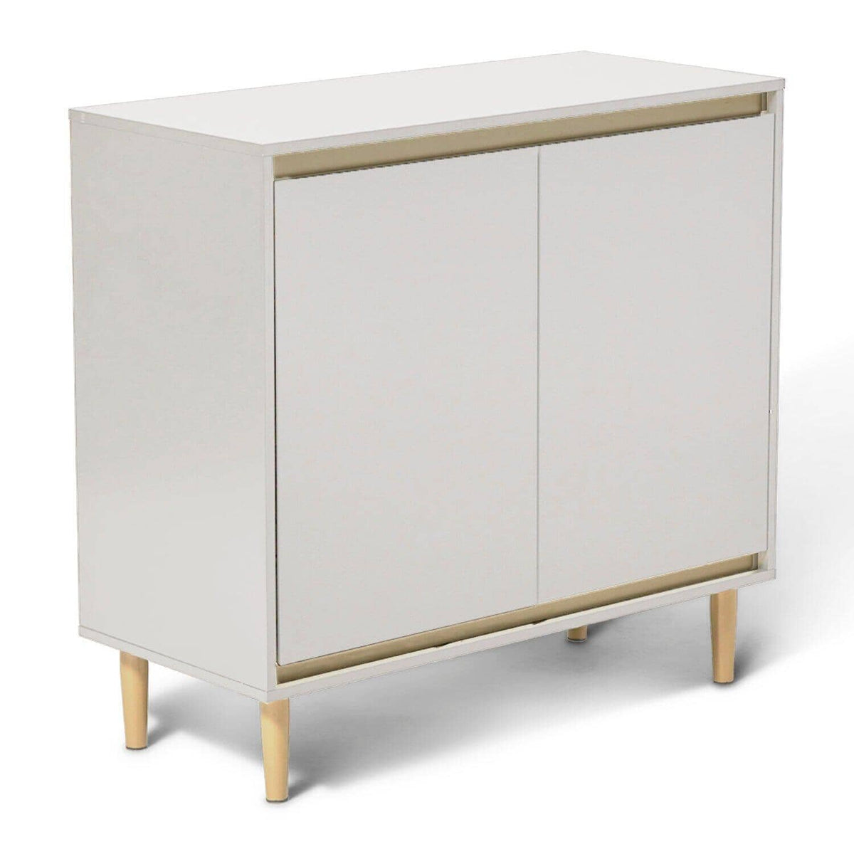 OUTLET - Iliana 2 Door Small Sideboard - Snow White & Gold Legs