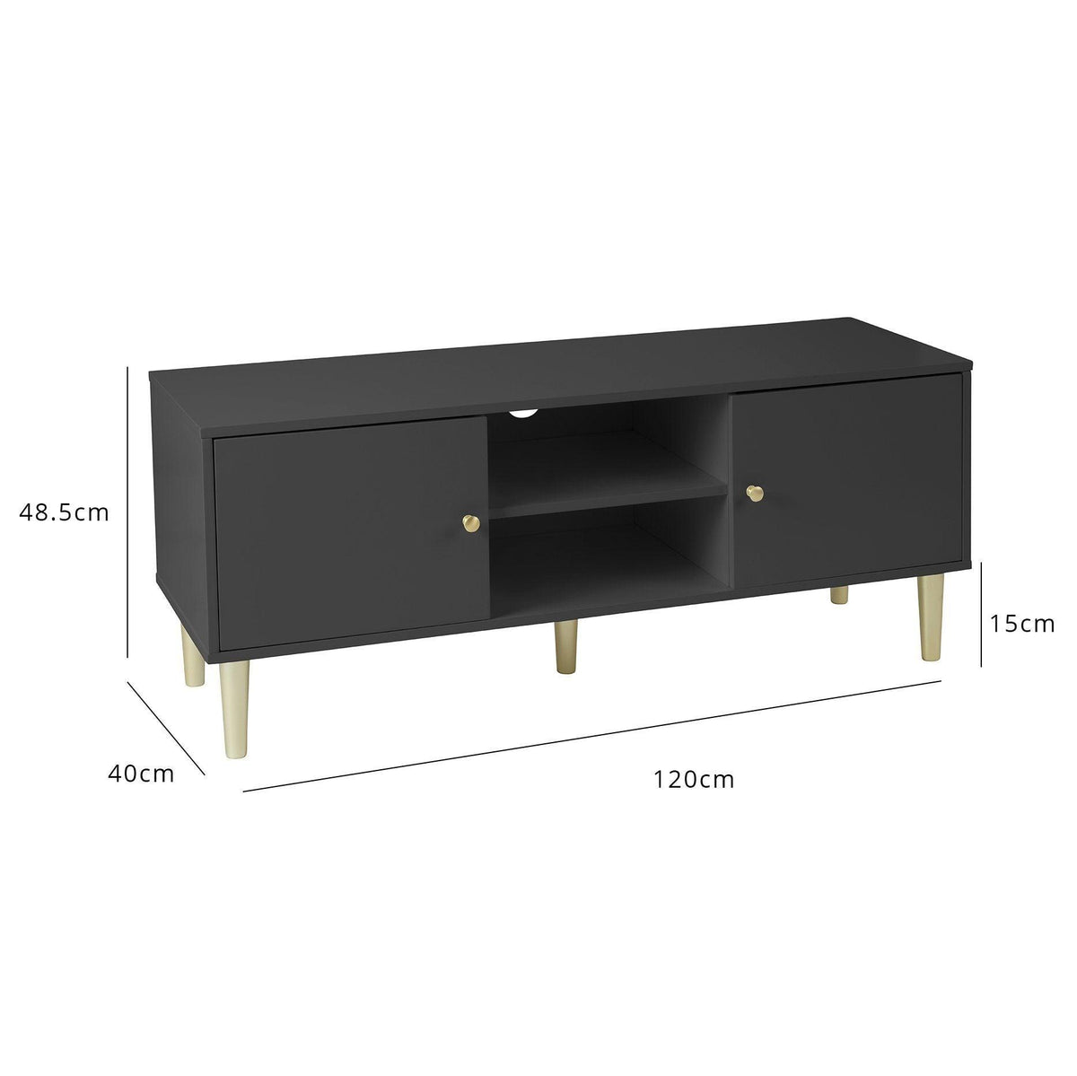 Outlet - Iliana TV Unit - Charcoal Grey
