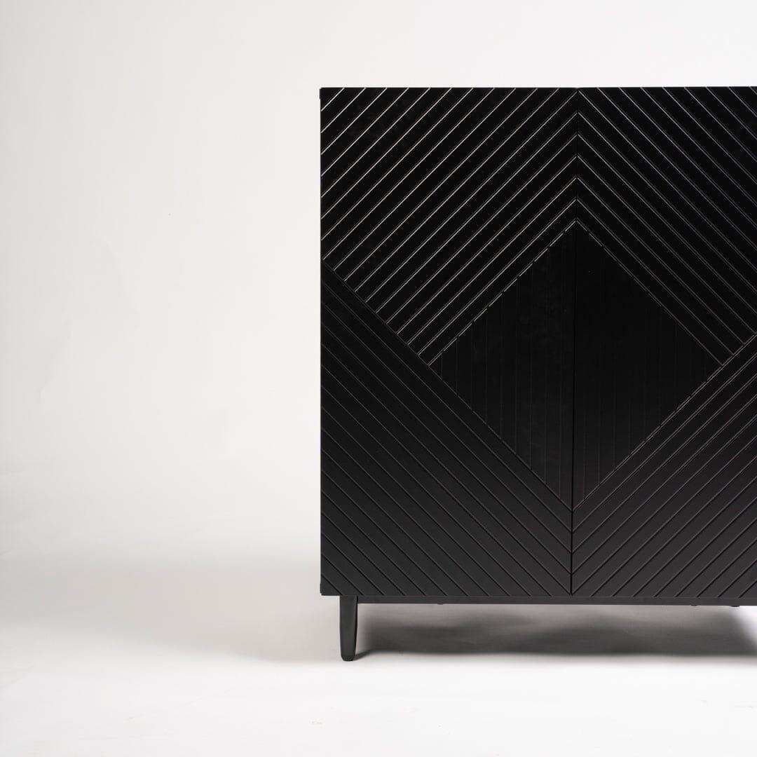 OUTLET - Jack 2 Door Small Sideboard - Geometric Black