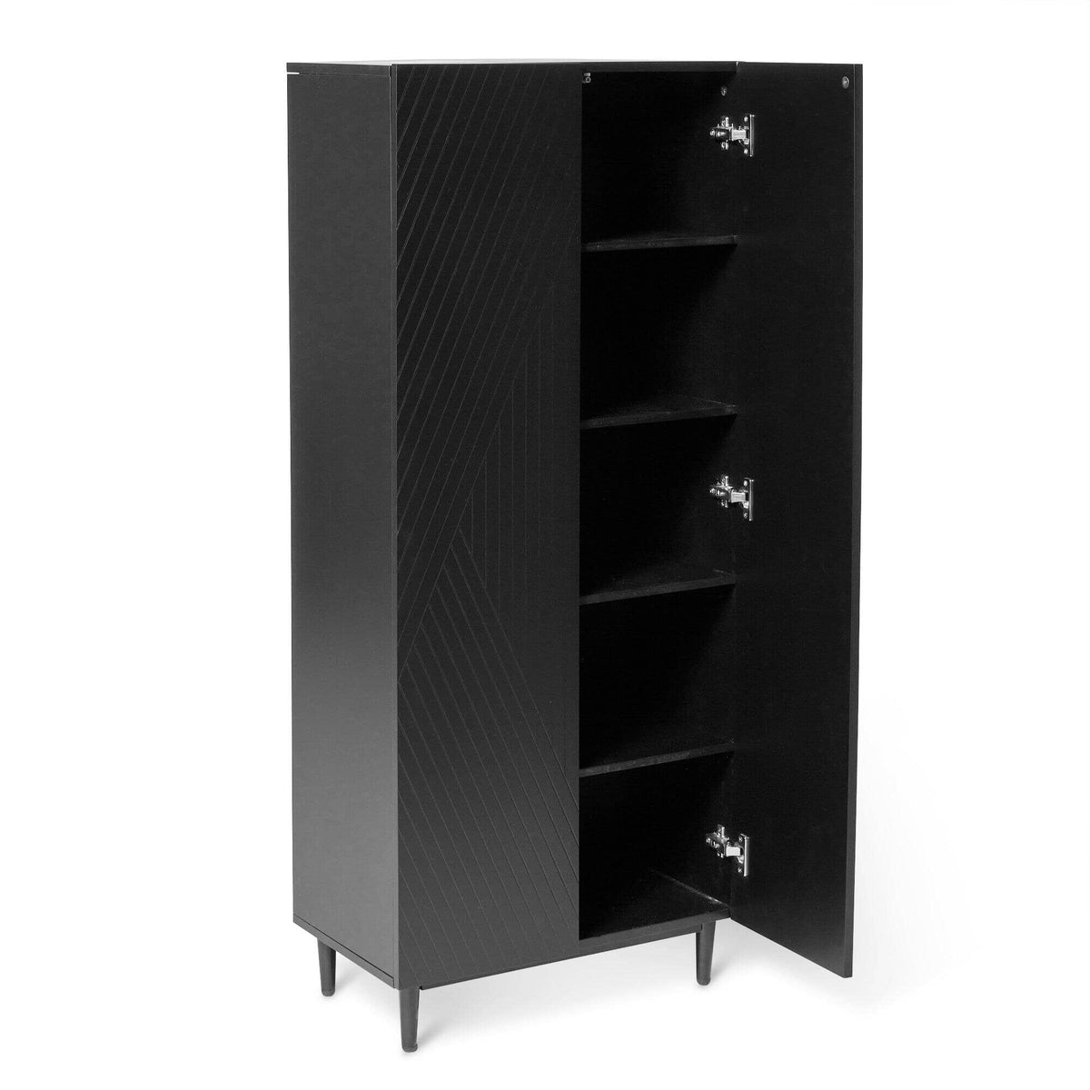 OUTLET - Jack Geometric Shoe Cabinet - 2 Door - Black