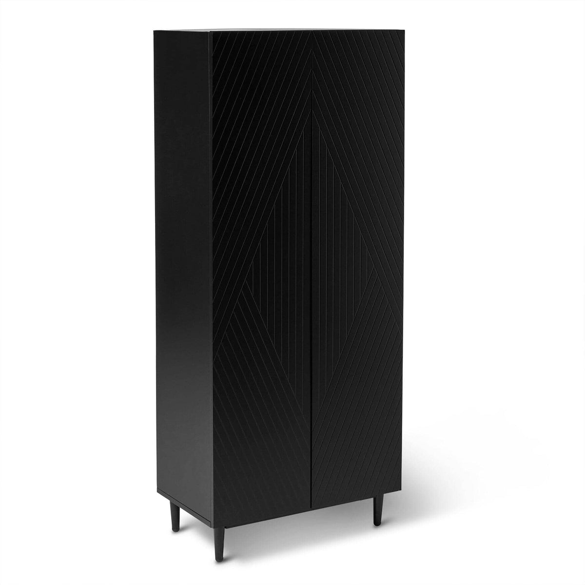 OUTLET - Jack Geometric Shoe Cabinet - 2 Door - Black