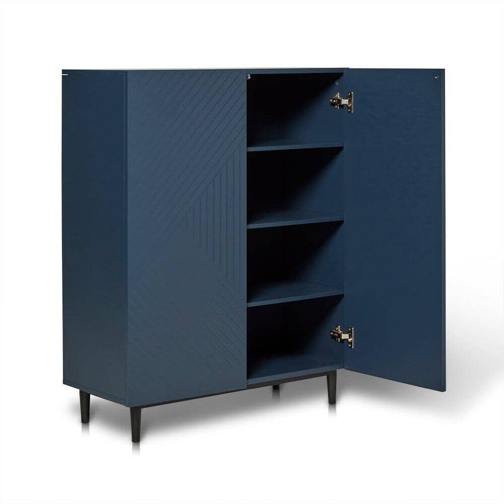 OUTLET - Jack Geometric Small Shoe Cabinet - 2 Door - Blue