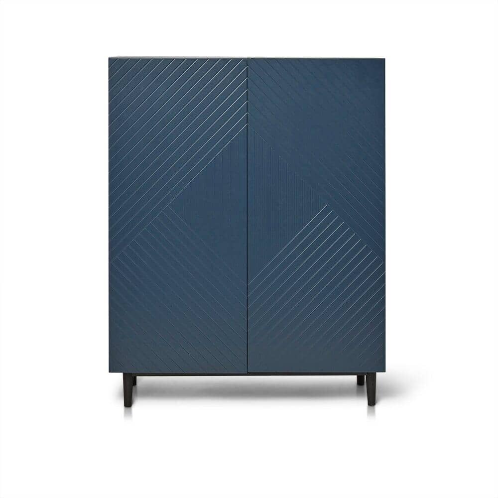 OUTLET - Jack Geometric Small Shoe Cabinet - 2 Door - Blue