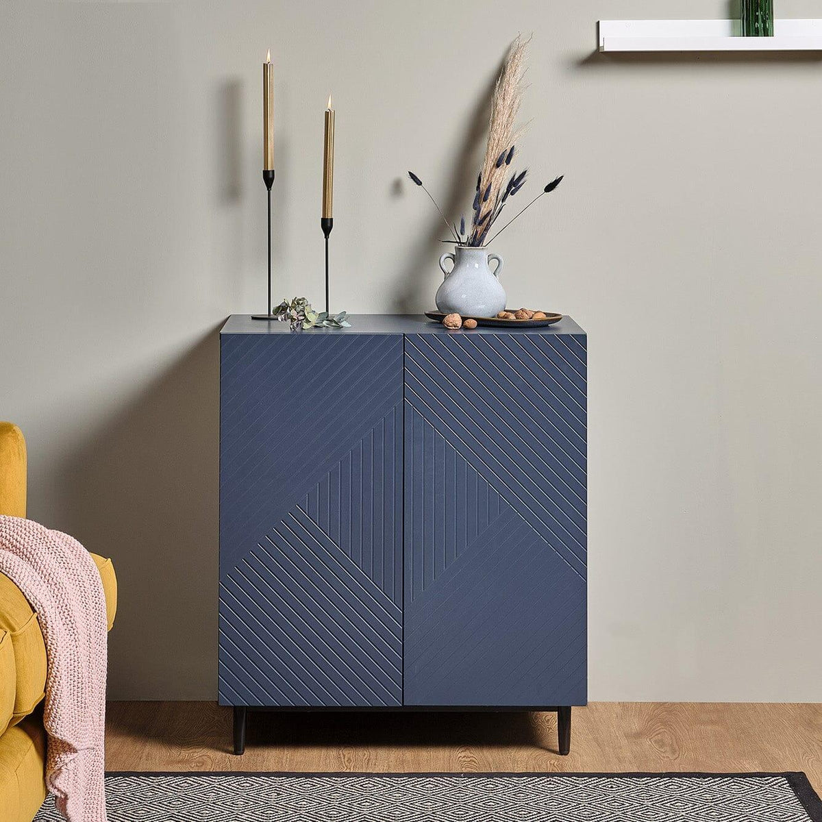 OUTLET - Jack 2 Door Small Sideboard - Geometric Blue