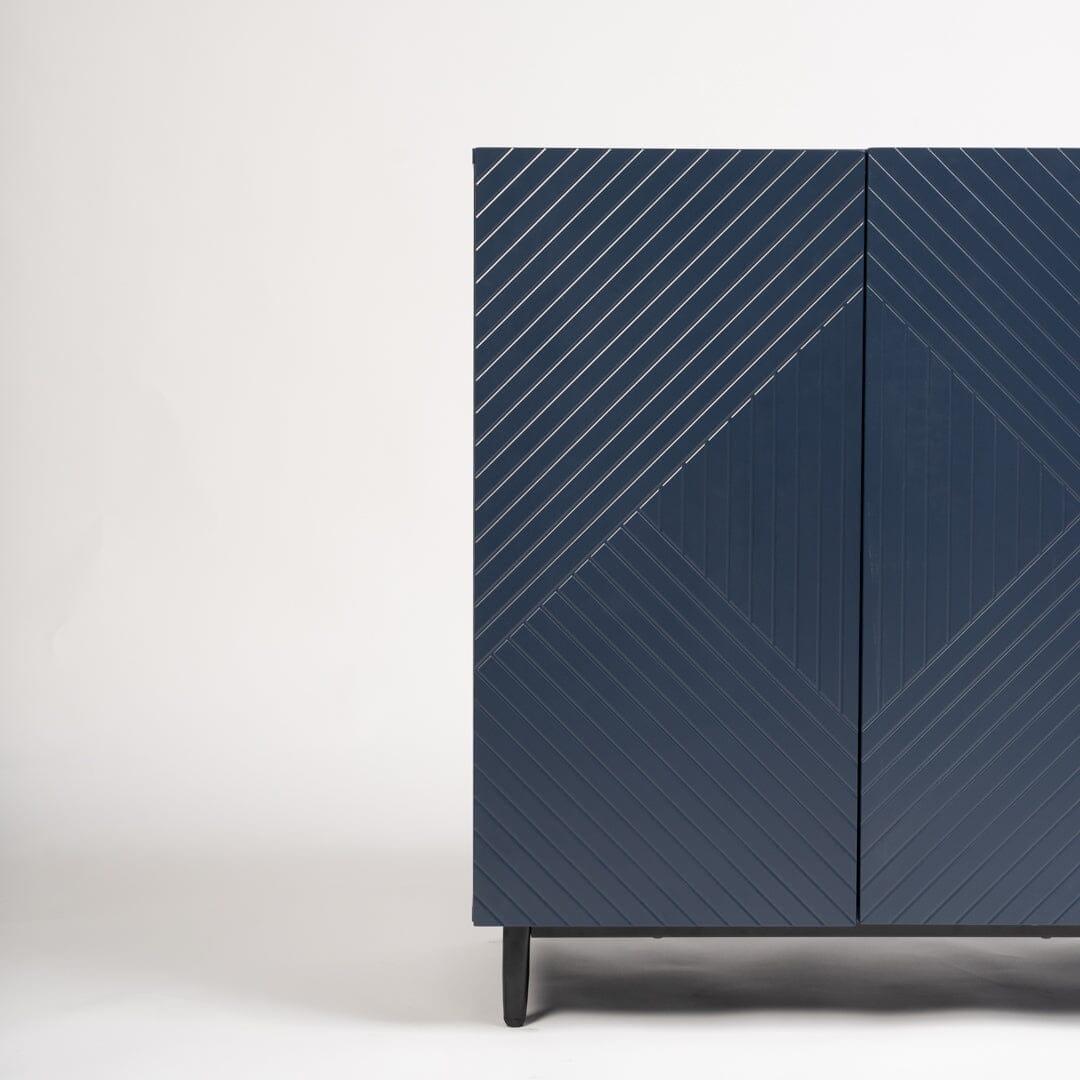 OUTLET - Jack 2 Door Small Sideboard - Geometric Blue