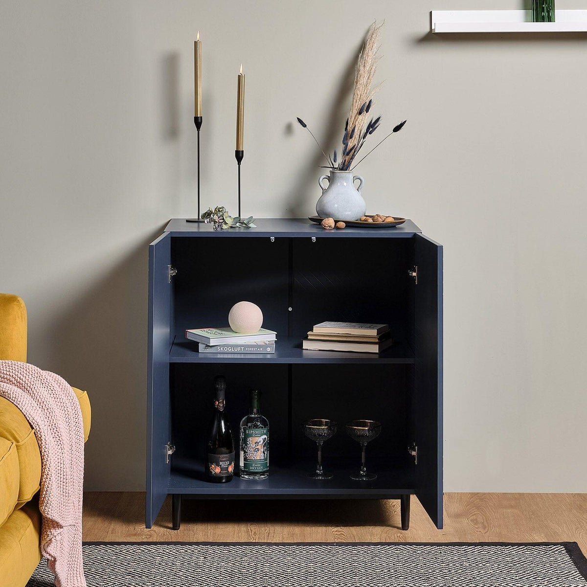 OUTLET - Jack 2 Door Small Sideboard - Geometric Blue