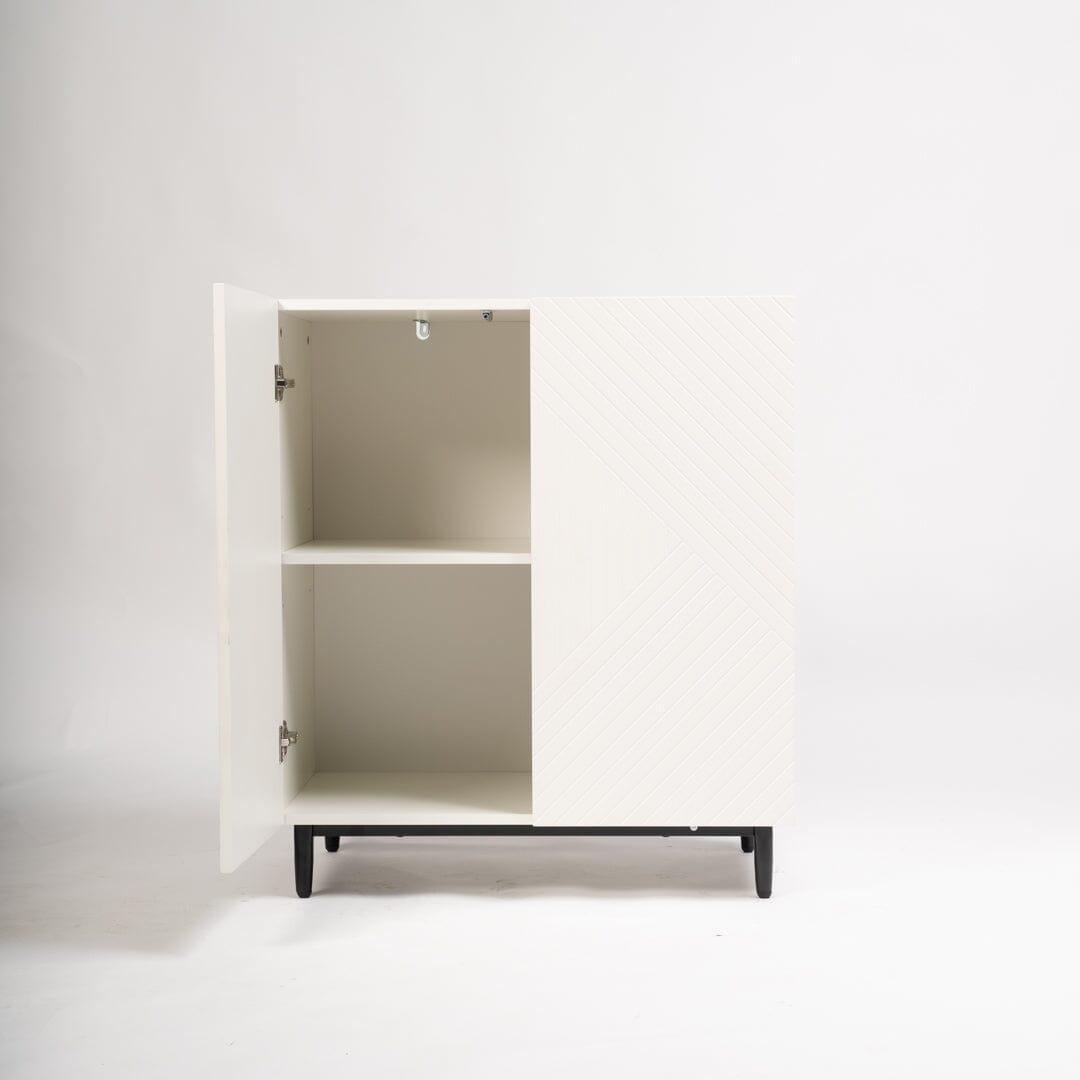 OUTLET - Jack 2 Door Small Sideboard - Geometric White