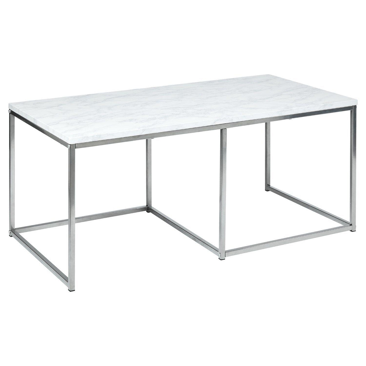 OUTLET - Jay Large Marble Effect Coffee Table - Chrome Frame