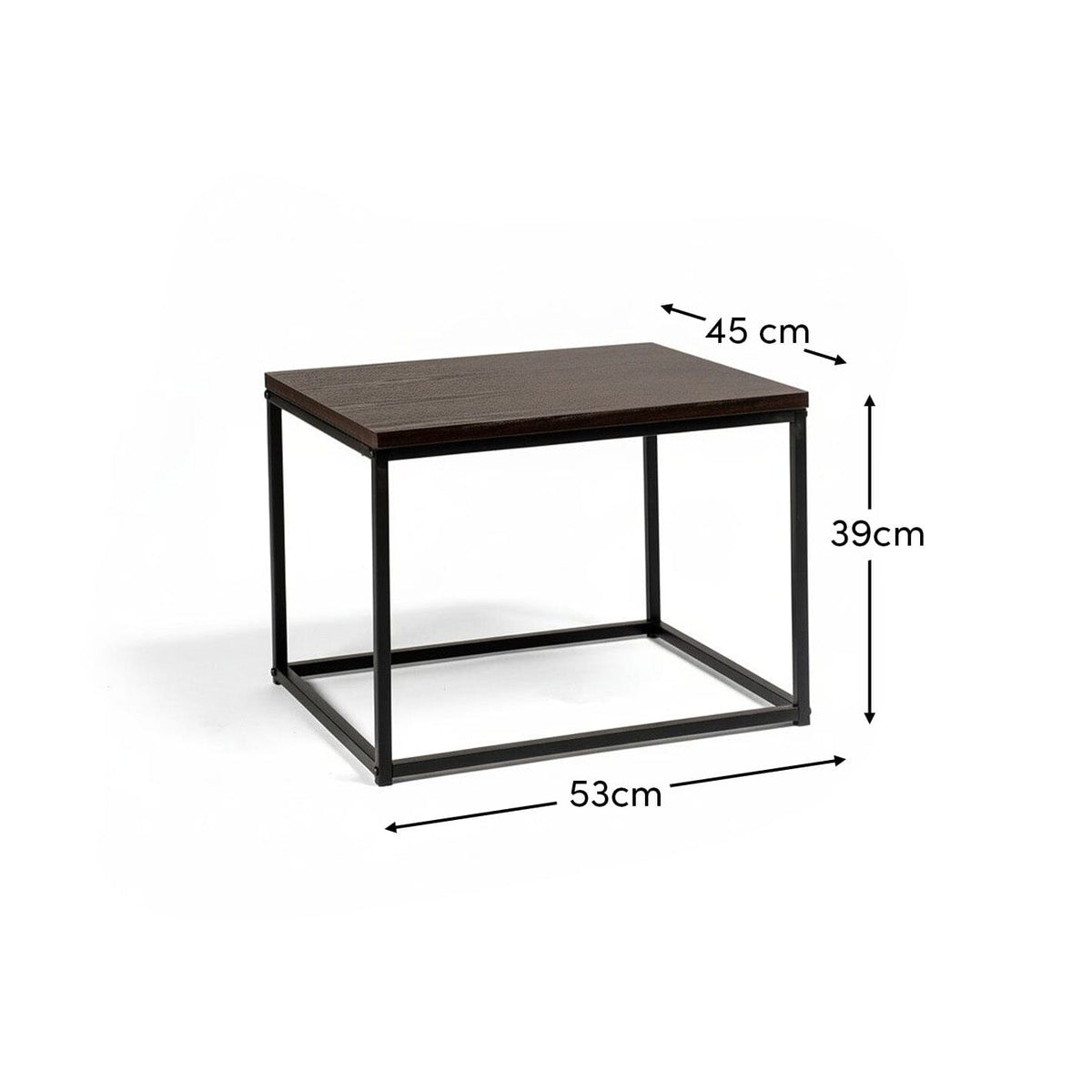 OUTLET - Jay Walnut Nest of Tables - Black Frame