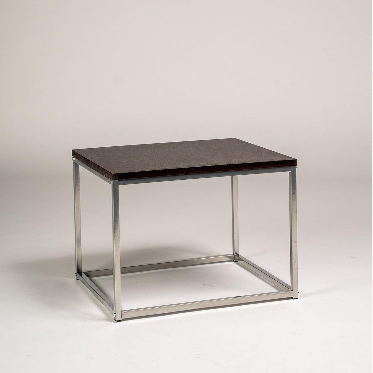 OUTLET - Jay Walnut Side Table - Chrome Frame