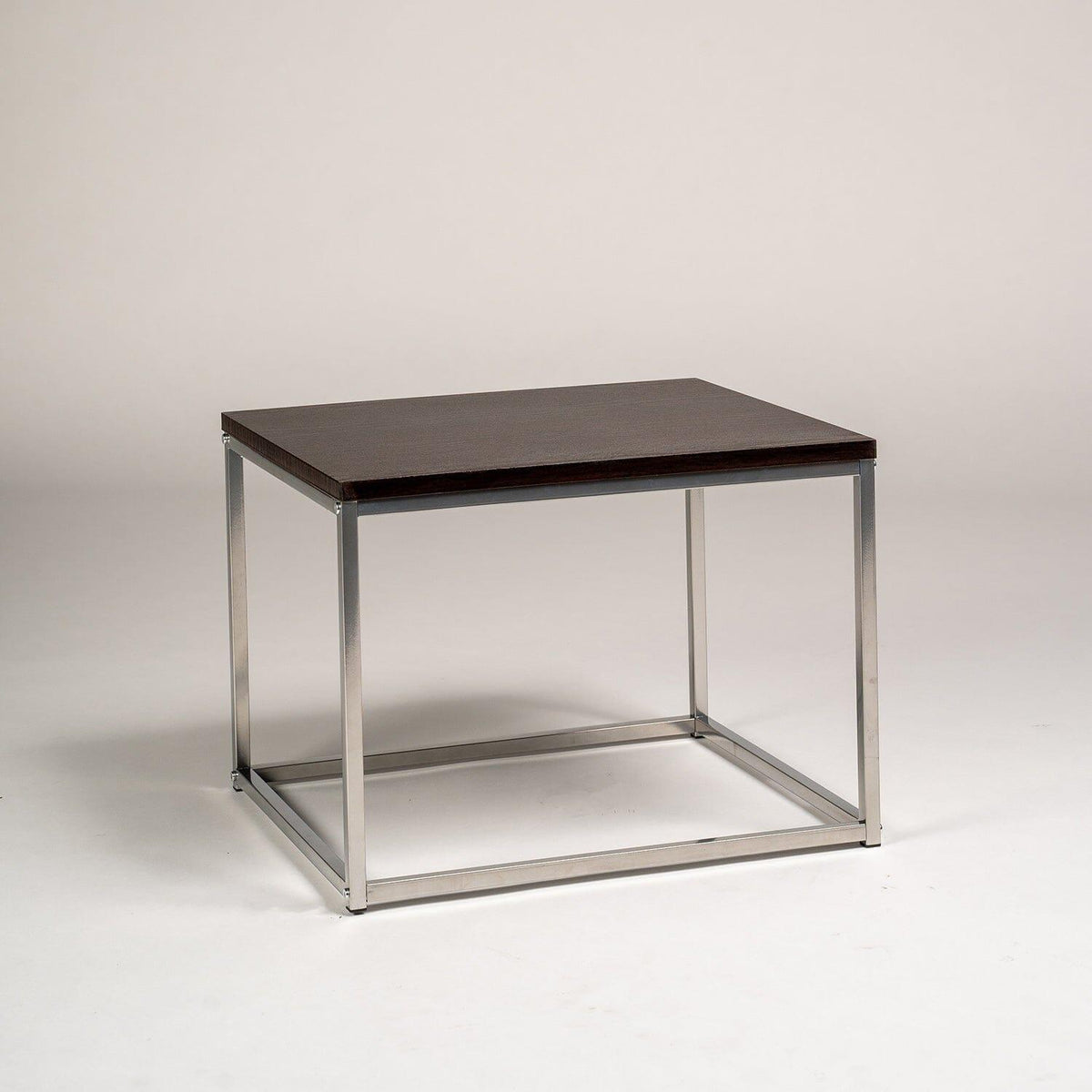 OUTLET - Jay Walnut Side Table - Chrome Frame