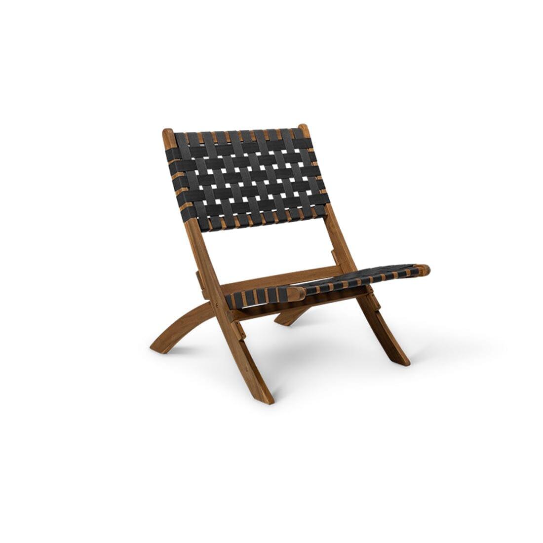 OUTLET - Kai Wooden Garden Folding Beach Chair Black - Set of 2