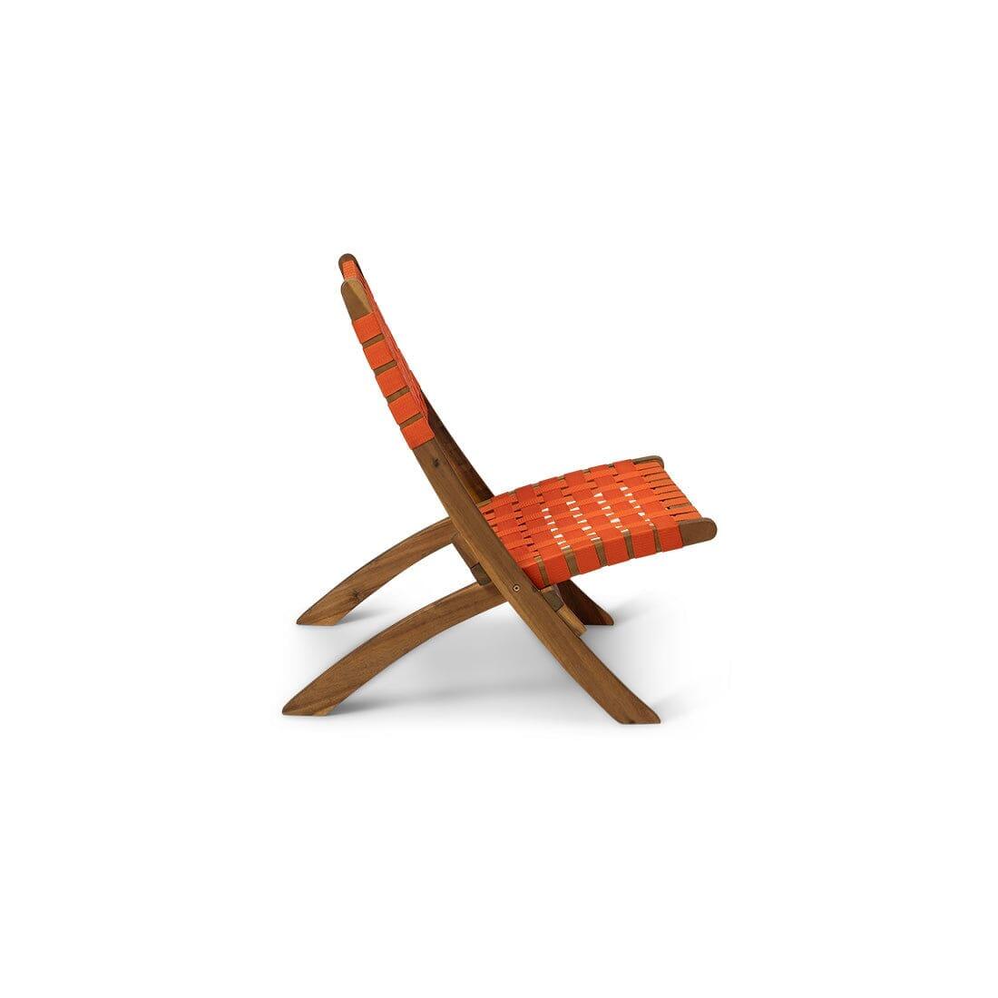 OUTLET - Kai Wooden Garden Folding Beach Chair Orange - Set of 2