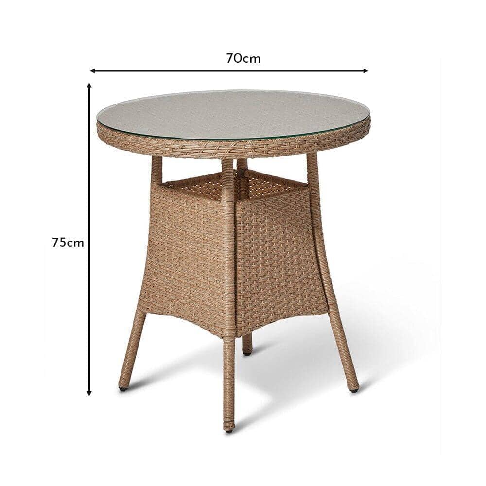 Outlet - Kemble Bistro Outdoor Dining Table - Natural Brown