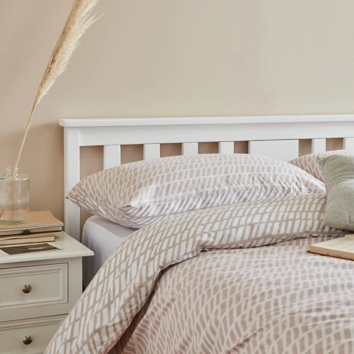 Outlet - Lisa Wooden King Size Bed Frame - White
